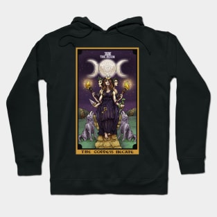 The Goddess Hecate in The Moon Tarot Card Hoodie